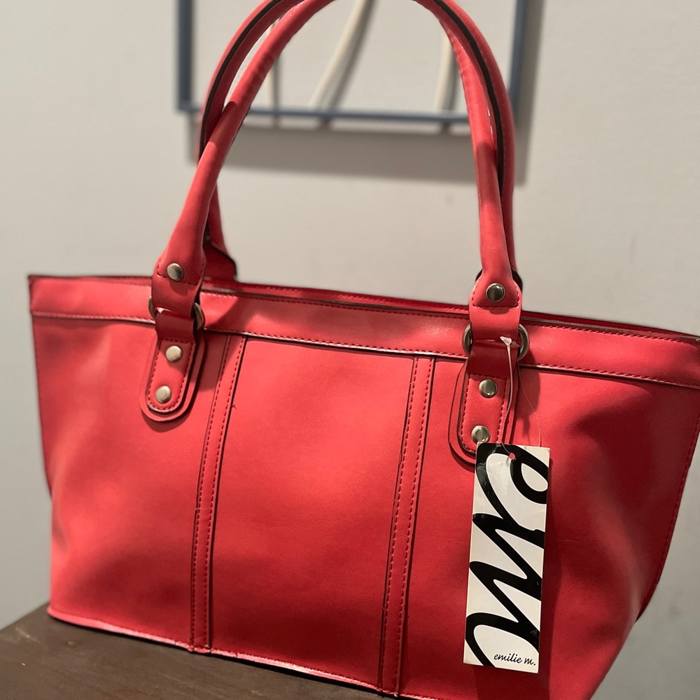 Emilie M Coral with Glossy Finish and Sturdy Handles